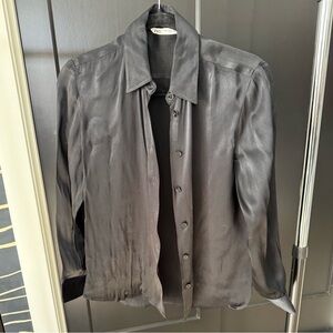 Zara satin look black blouse